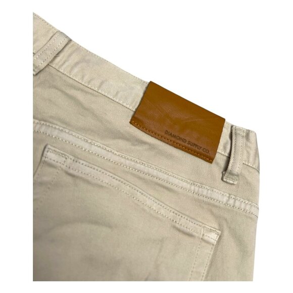 DIAMOND SUPPLY Designer Streetwear Slim Straight Cream Denim Pants Jeans 40x36 - Picture 3 of 6